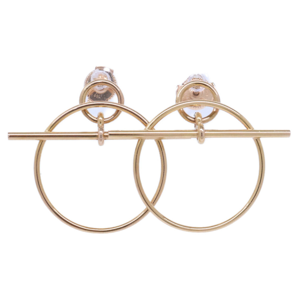 HERMES H105117B 18KPG Echappé PM Circle Motif Earrings Pink Gold Women's